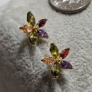 CZ FLOWER EARRINGS